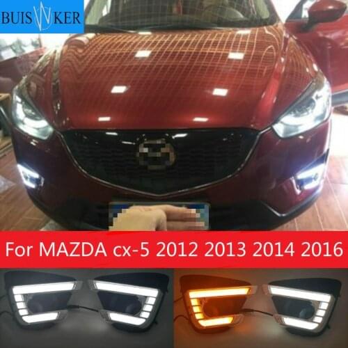 Turn Signal style Relay 12V CAR LED DRL daytime running light with fog lamp hole for MAZDA cx-5 2012 2013 2014 2016