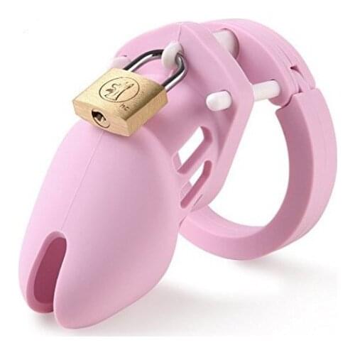 Pink Feminizing Sissy Silicone Cock Chastity Device Cock Cage Kinky Bondage Restraint Silicone CBT Erection Restriction Sex Toy