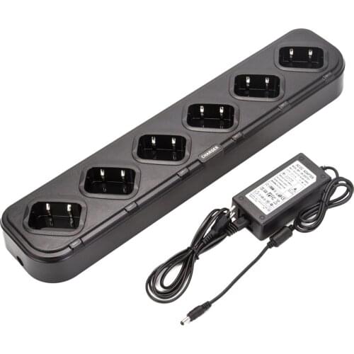 Six Way Multi Charger Charging Station Base LED indicator for Walkie Talkie BF-UV9R, BF-UV9RPLUS, BF-UV-XR, BF-9700, BF-A58