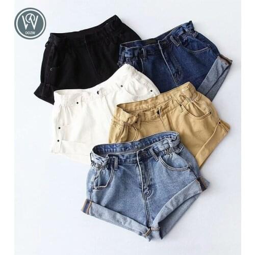 Casual Blue Denim Shorts Women Sexy High Waist Buttons Pockets Slim Fit Shorts 2020 Summer Beach Streetwear Jeans Shorts