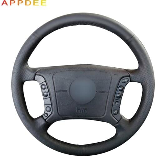 Hand-Stitched Black Artificial Leather Car Steering Wheel Cover for BMW E46 318i 325i E39 E53 X5 Car Styling