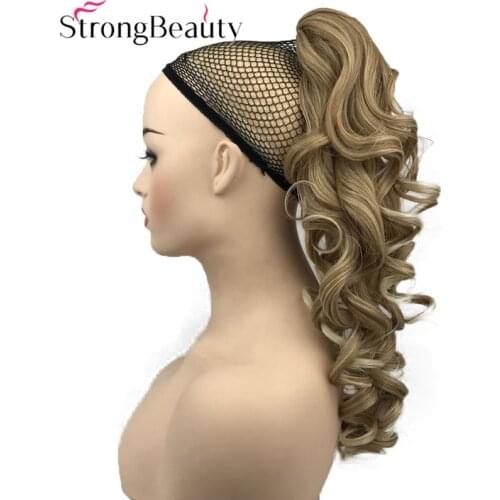 StrongBeauty Synthetic Long Wavy Ponytail Clip In Pony Tail Hair Extension Clip On Hair Piece