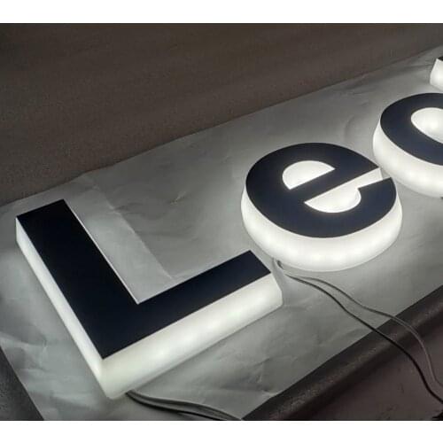 Back Light Led Sign Cutting Acrylic Letter Numbers Indoor Outdoor Storefront Wall-mounted Light 3D Letter Sign Easy-mounting