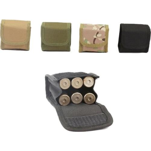 Tactical Molle Pouch 6 Round Shot gun Shotshell Reload Holder Mag Bag 12 Gauge/20G Magazine Pouch Ammo Round Cartridge Holder