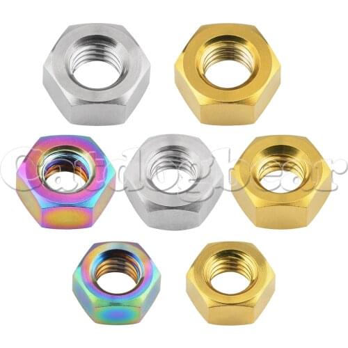 Catdogbear Titanium Ti Nuts M5 M6 M8 Hex Nut for Bike Motorcycle Car Boat Fastening Nut