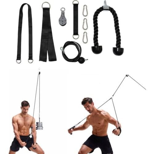 Fitness DIY 2.5M Wire Rope Pulley Cable Machine Biceps Triceps Blaster Arm Strength Trainning Home Gym Workout Accessories