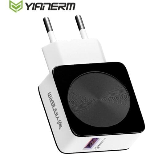 Yianerm Phone Charger Quick Charge 3.0 18W EU Plug Adapter Phone Charging For iPhone Xs X 8 8Plus Samsung S8 Huawei,Xiaomi