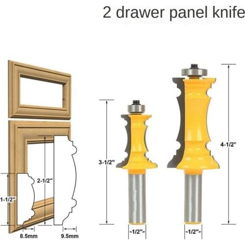 1/2PC 1/2 Shank 38mm 64mm Miter Frame Molding Router Bit Line knife Door knife Tenon Cutter for Woodworking Tools