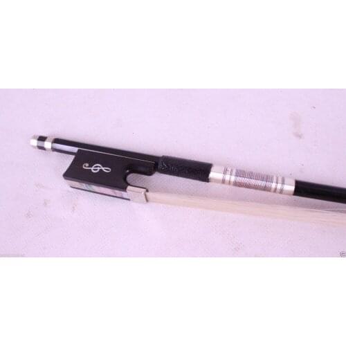 1pcs Black Carbon fiber 4/4 violin Bow Straight Musical notes inlay #R86