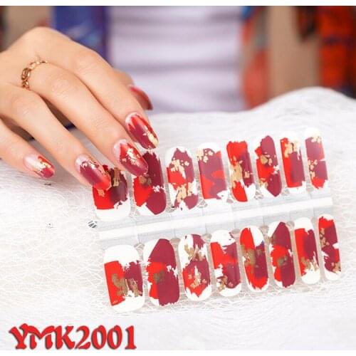 1PC Nail art Full-Cover Sticker Sheet 16tips Christmas Series Star Lattice Sticker Polish Sticker YMK2