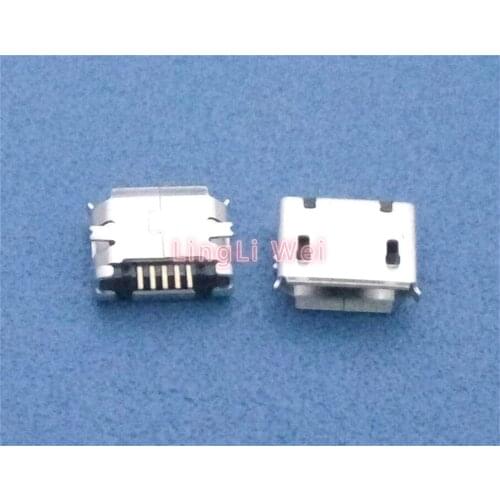 10pcs/lot Micro USB socket 5pin SMD Pin Long needle 5pin SMD Copper shell Curly Mouth for Charging Mobile Phone