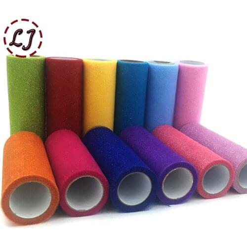 10yd/roll 15cm Glitter Tulle organza lace Birthday Party Wedding Decoration Gift Wrap Event Supplies Baby Shower Puff skirt DIY