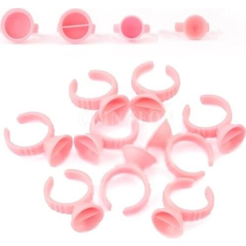 100bags Makeup Tattoo Tool Disposable Caps Microblading Pink Ring Ink Cup For Needle Supplies