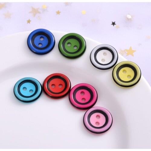 New 15mm 50Pcs Cute Colorful Three Layers Resin Buttons 2 Holes Sewing Buttons Scrapbooking Garment DIY Apparel Accessories