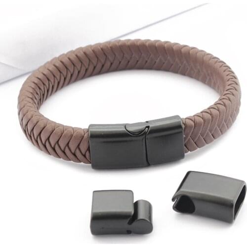 2sets Sliver Tone/Gun Black Oblate Buckle Magnet Hook Jewelry Findings 12*6mm Leather Bracelet Magnetic Clasp DIY Jewelry Making
