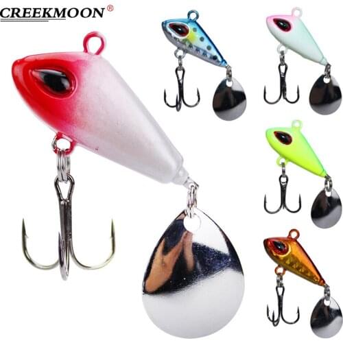 2Pcs Metal Mini Fishing Jig Lure with Spoon 7-23g Hard Tackle Crank Bait Vibration Spinner Sinking Bait Winter Ice Jigging Hooks