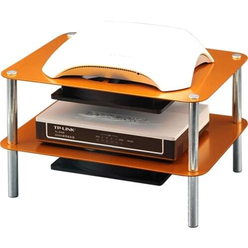 22cm*16cm multi-layer space aluminum router cooling rack with USB 12cm DC 5V silent cooling fan suitable for routers,media boxes