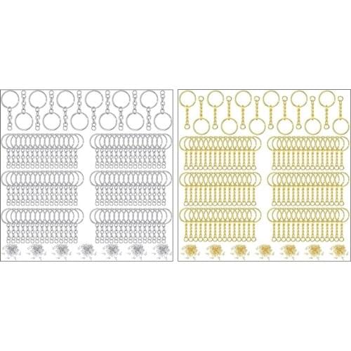 360 Pcs Keychain Rings with Jump Rings Screw Eye Pins for DIY Crafting Jewelry A5KE