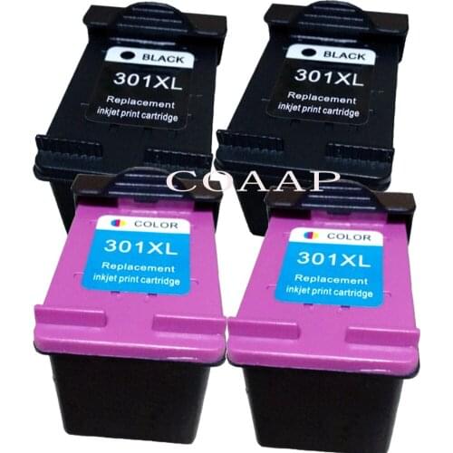 4pk Refilled HP 301 XL Replacement ink cartridge for hp301 Deskjet 3050 1000 1050 1510 2050 2510 3000 2549 2547 Printer