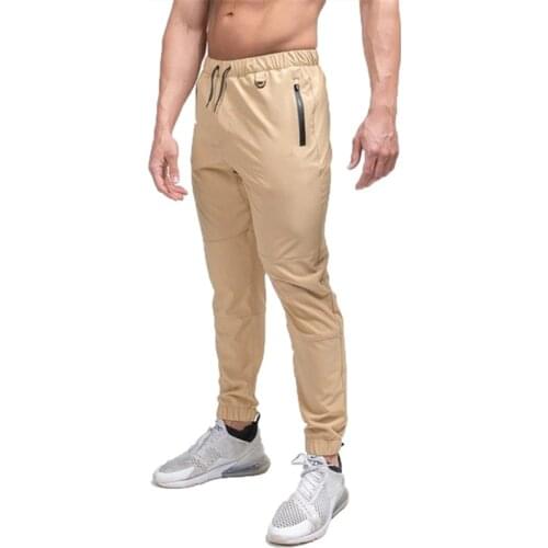 2021 NEW Joggers Pants men Gym Sweatpants Zip pocket Running Skinny training Trousers Male Fitness Workout Pencil pants