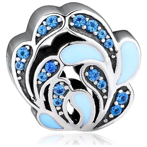 Beads fit for Pandora Bracelets Spraying Flowers charms 100% 925 Sterling Silver Jewelry Free Shipping