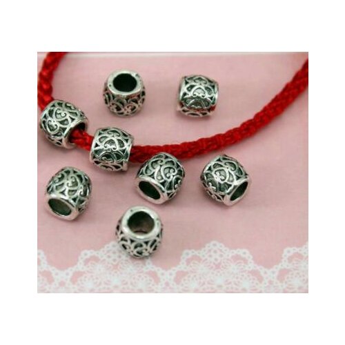 20pcs/lot 9mm big hole Pattern Metal Alloy Spacer Beads Hole Beads Flat Beads Nepal Buddha Beads For Jewelry Making