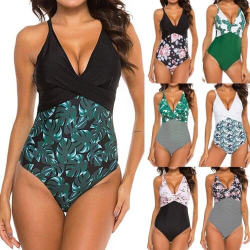 Flowers Piece Swimsuit Women 2021 Sexy Swimwear Female High Waist Bikini Push Up Swimming Bodysuit Bathing Suit Woman Monokini