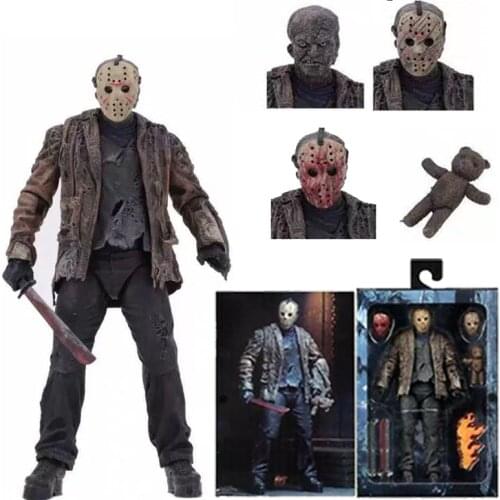 7.2inch 18cm 2019 New Type Original NECA Freddy Jason FVJ Ultimate Jason Voorhees Action Figure Colletable Model Toy Gift
