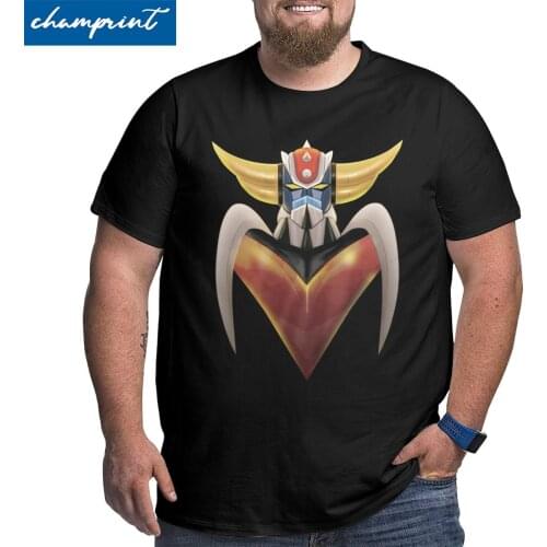 Hipster UFO ROBO Grendizer T-Shirt Men Crewneck Pure Cotton T Shirts Short Sleeve Big Tall Tees Large 4XL 5XL 6XL Tops