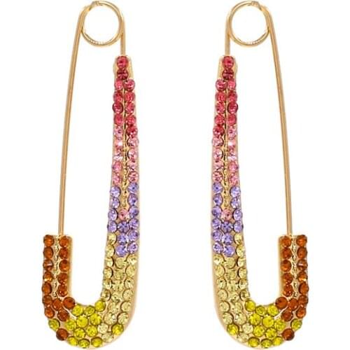 KSRA New Personality Trend Alloy Earrings Europe and the United States Fashion Popular Color Pin Earrings