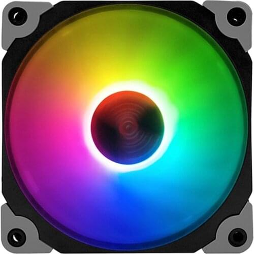 COOLMOON P4 RGB Case Fan 12cm Small 4PIN Mute PWM Temperature Control Automatic Color Changing Desktop Cooling Fan CPU Fan