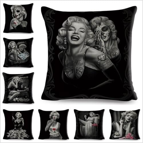 Mexico Chicano Style Marilyn Monroe Cushion Cover for Sofa Home Throw Pillow case Decorative Pillowcase Cartoon Linen 45*45 cm