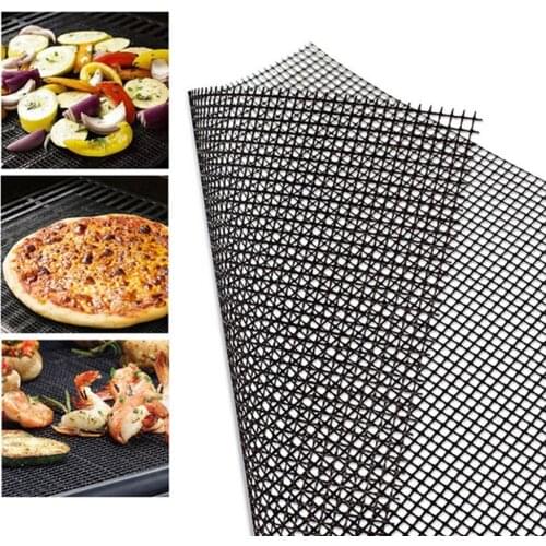 Multifunctional Non-Stick BBQ Mesh Grilling Mat Pad PTFE Baking Sheet Meshes for Outdoor Picnic Cooking Barbecue