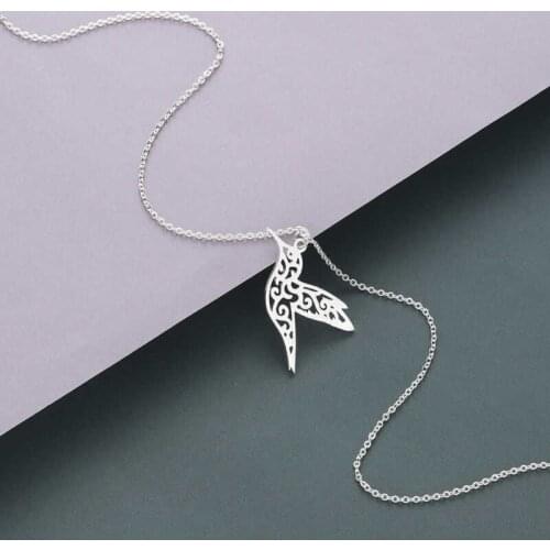 Trendy Origami Animal Hummingbird Necklace FlyingBird Long Necklace for Female Lover Gift