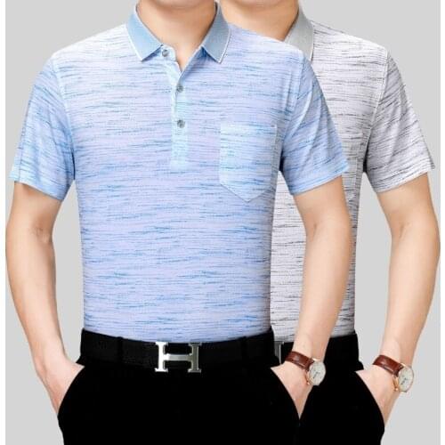 Men Short Sleeve 100%Silk Summer Shirt Menswear 2020 Polo Shirts Brand High Quality Polos Para Hombre 81117 KJ1260