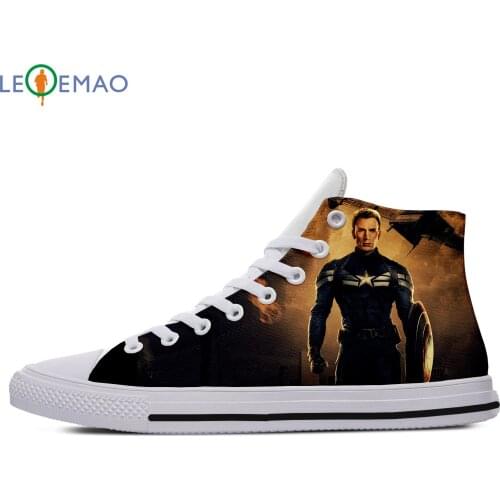 Custom Spring Autumn Canvas Shoes Chris Evans High Quality Handiness Flats Mens Casual Shoes Comfortable Big White Zapatillas