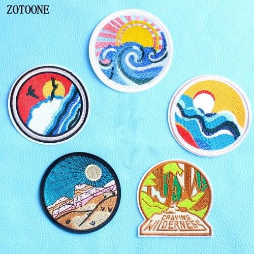 ZOTOONE Beautiful Painting DIY Cloth Badges Mend Decorate Patch Jeans Bag Hat Clothes Apparel Sewing Decoration Applique Patches