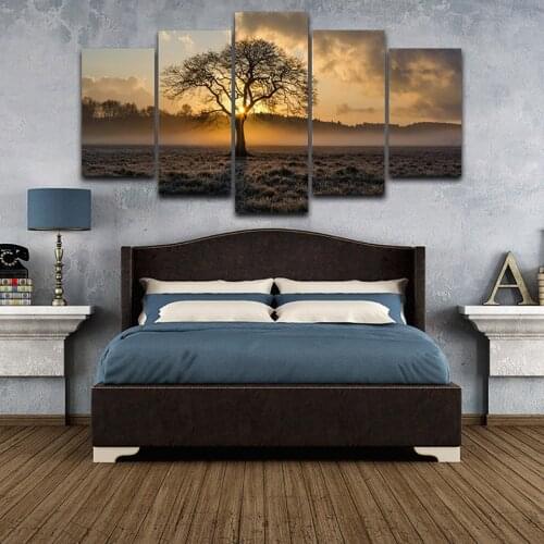 Canvas Art Prints Poster Wall Modular Picture Home Decoration 5 Panel Tree Landscape Living Room Modern Paintings Artwork