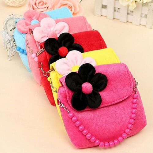 New Mini Flower Bag Shoulder Bag Kids Children Girls Princess Flower Messenger Handbag Lovely Purses