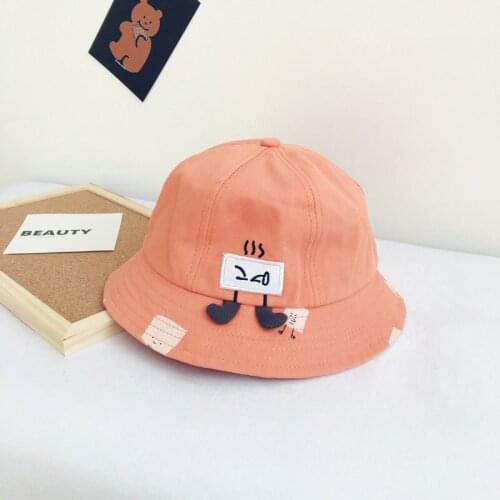 The Cartoon embroidery Bucket Hat Fisherman Hat outdoor travel hat Sun Cap Hats for children boys and girls 44