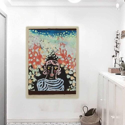 Paul Klee《Portrait in the arbor, 1930》Abstract Canvas Oil Painting Artwork Poster Picture Wall Hanging Decor Home Decoration