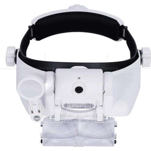 1.5X 2X 2.5X 3X 5.5X 8X Rechargeable LED Illumination Headband Magnifying Glass Helmet Magnifier Surgical Phone Repair Tool