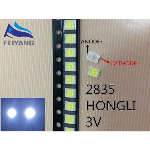 50pcs HONGLI LED 3528 2835 1210 LED TV Backlight High Power 1W 3V LED Backlight Cool white LED LCD TV Backlight Application