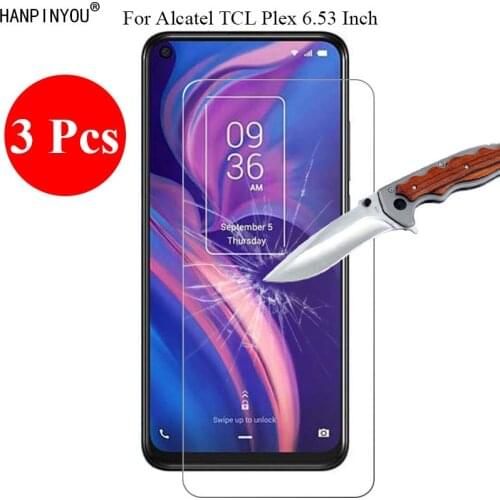 3 Pcs/Lot 9H 2.5D HD Clear Tempered Glass Screen Protector For Alcatel TCL Plex 6.53” Protective Film + Clean Tools