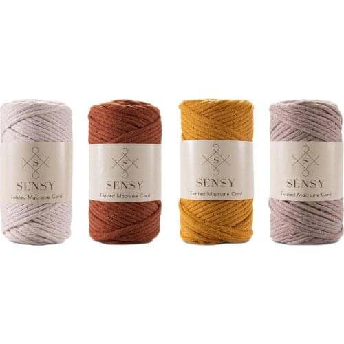 Yarn knitting knit knitted yarn crochet Braid rope Scanned Macrame rope 4 Piece Set Raw White Tile Mustard Milk Coffee 250gr Thickness 3.5mm Mesh materials