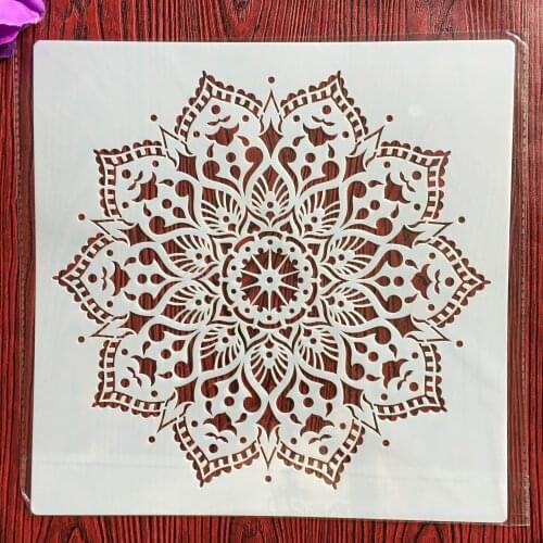 30 * 30cm size diy craft Buddhist lotus mold for painting stencils stamped photo album embossed paper card on wood, fabric,wall