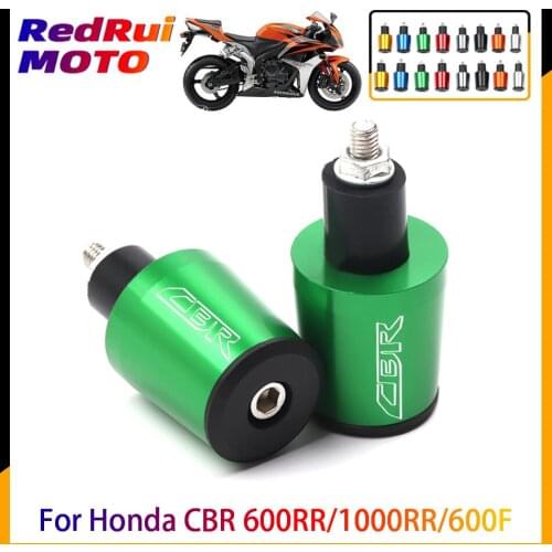 With Logo For Honda CBR600RR CBR1000RR CBR600F CBR 600RR 1000RR 600F 7/8'' 22mm Motorcycle CNC Handlebar Grips Bar Cap End Plug