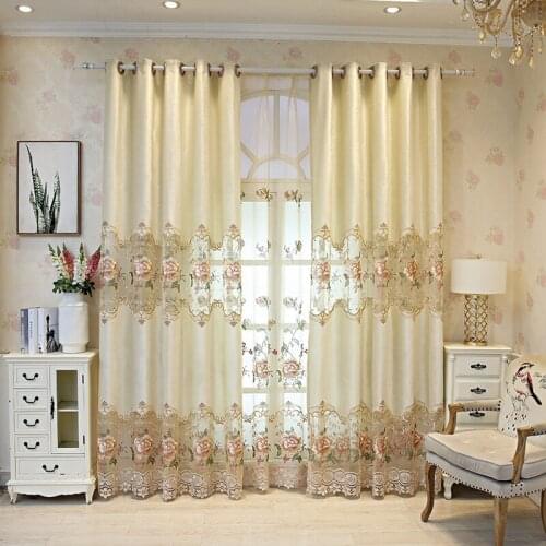 Modern Luxury Embroidered Sheer Curtains for Living Room Bedroom Kitchen Door Tulle Curtains Drapes Window Treatments