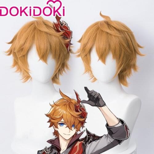DokiDoki Game Genshin Impact Cosplay Halloween Tartaglia Cosplay Wig Genshin Impact Tartaglia Cosplay Hair