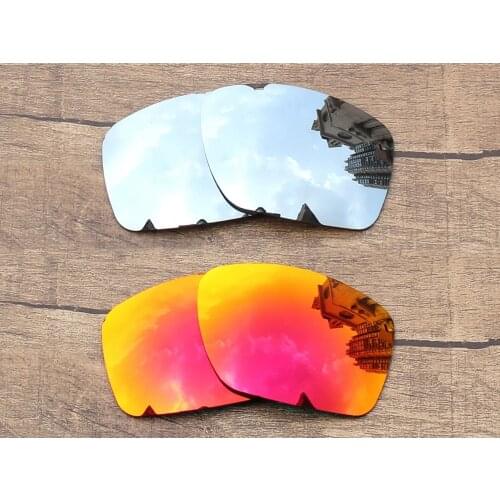 Vonxyz 2 Pairs Ruby Mirror & Chrome Mirror Polycarbonate Replacement Lenses for-Oakley Big Taco Frame